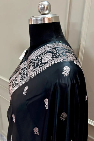 Black Zari Katan Silk Banarasi Saree