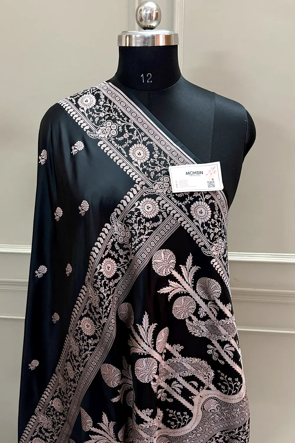 Black Zari Katan Silk Banarasi Saree