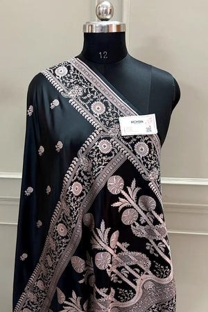 Black Zari Katan Silk Banarasi Saree