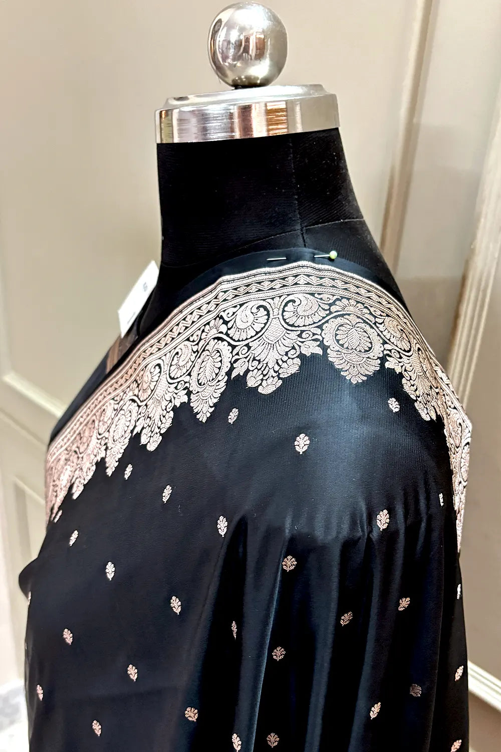 Black Zari Katan Silk Banarasi Saree