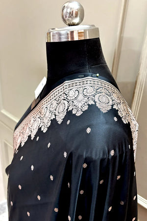 Black Zari Katan Silk Banarasi Saree