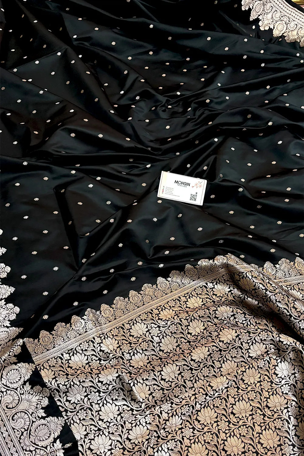 Black Zari Katan Silk Banarasi Saree