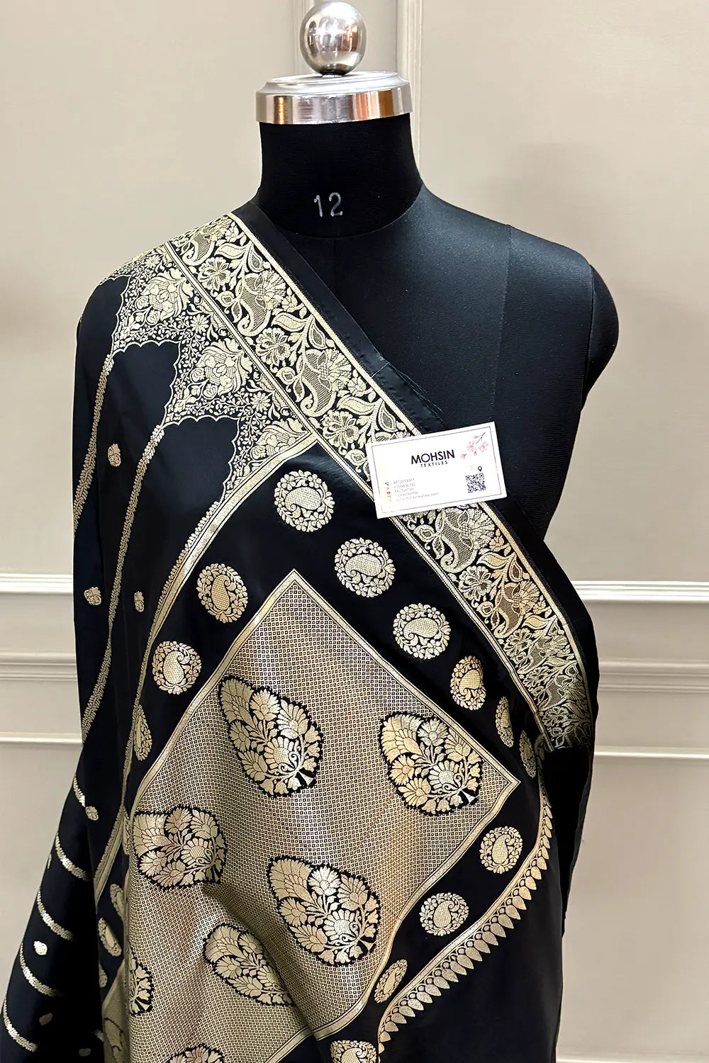 Black Zari Katan Silk Banarasi Saree