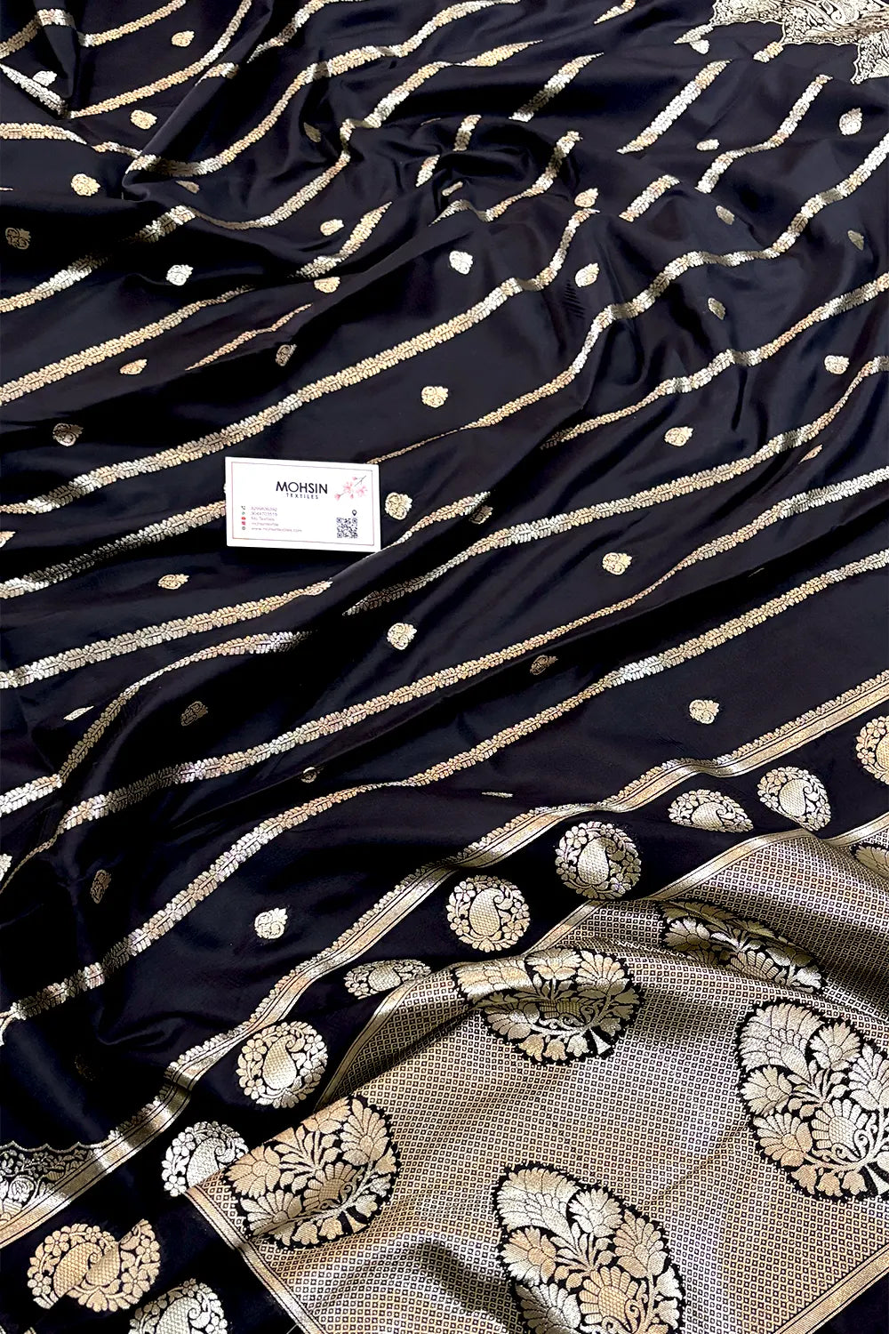 Black Zari Katan Silk Banarasi Saree