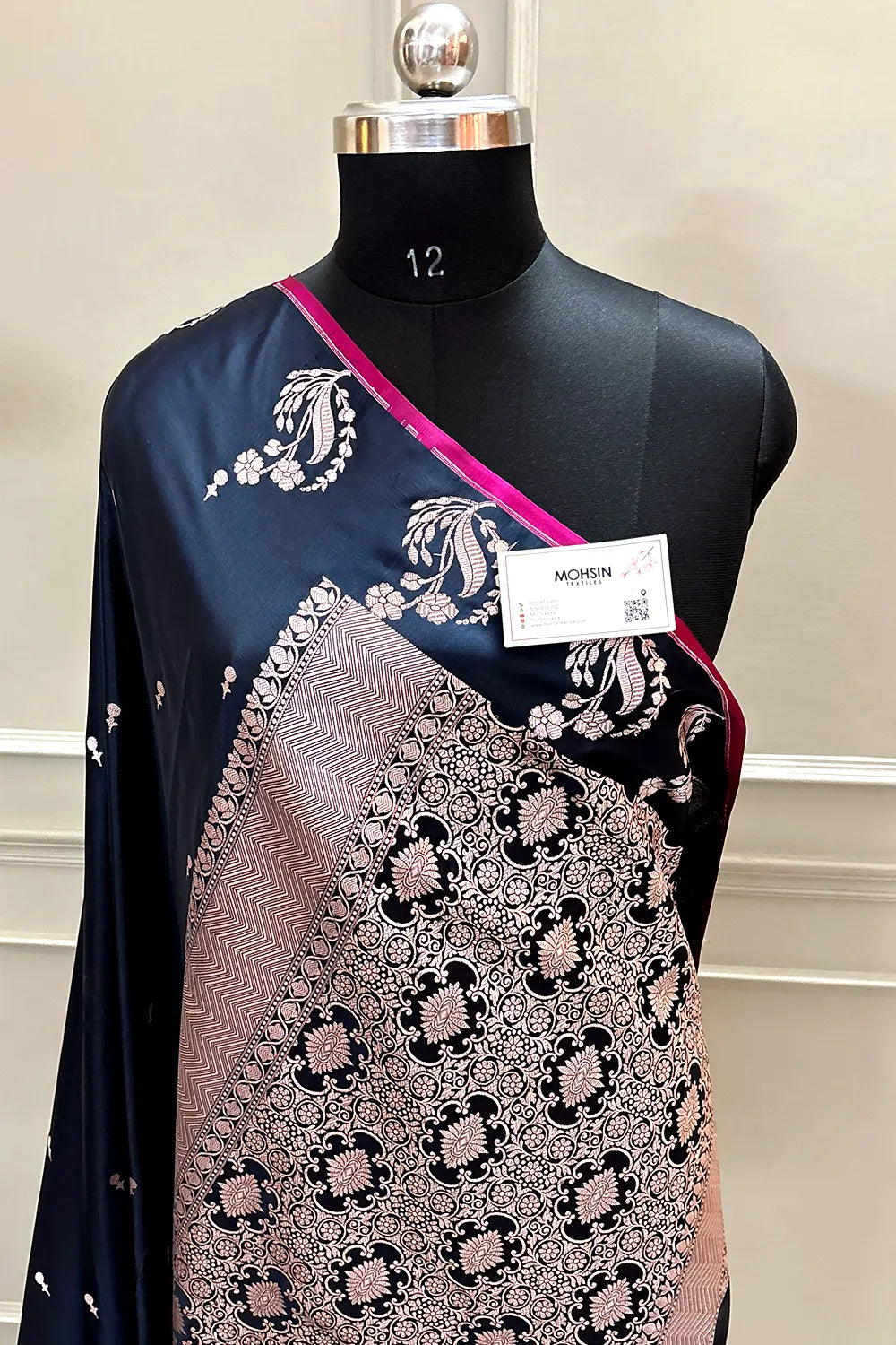 Black Zari Katan Silk Banarasi Saree