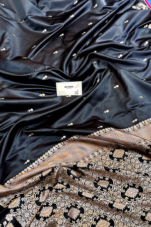 Black Zari Katan Silk Banarasi Saree