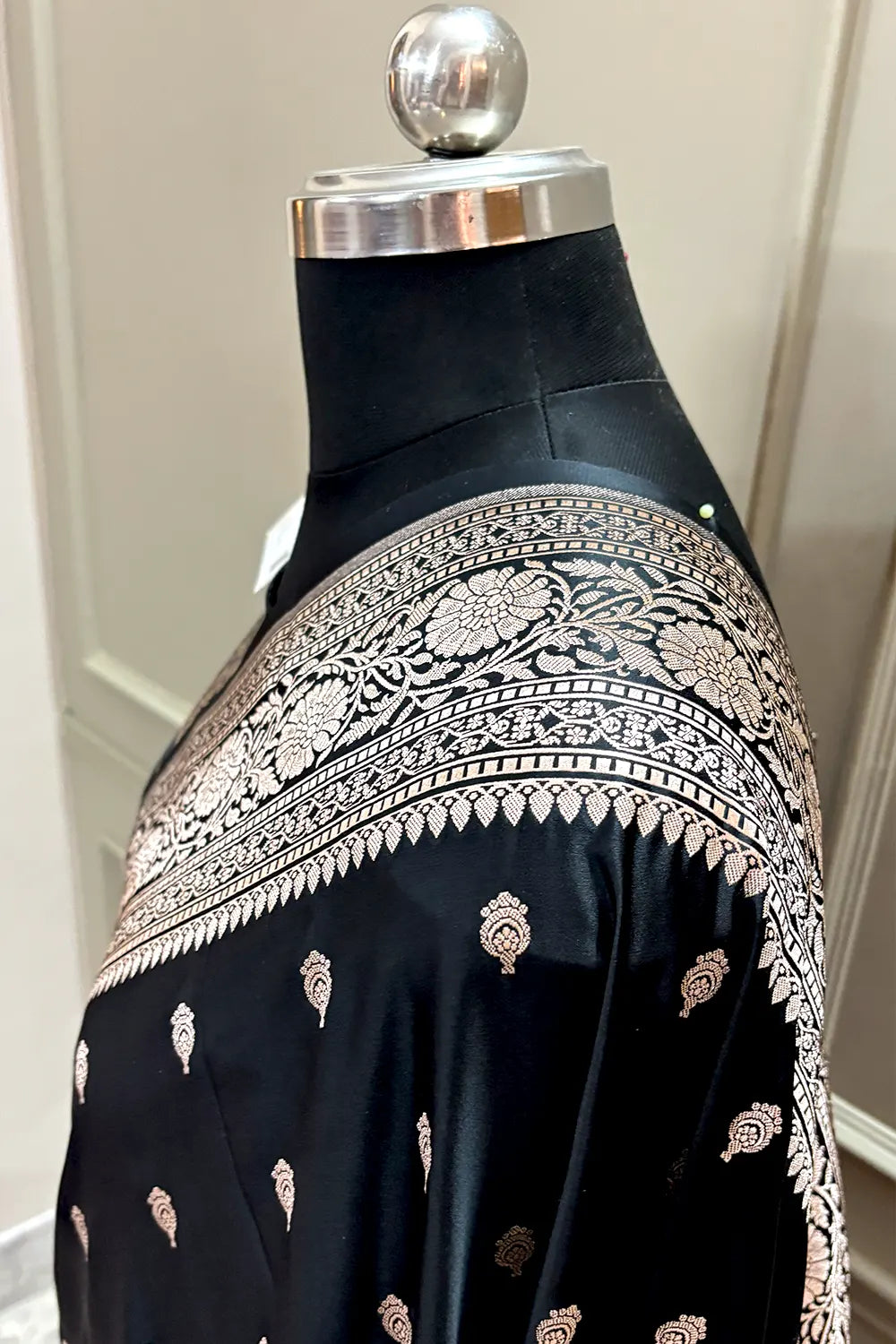 Black Zari Katan Silk Banarasi Saree