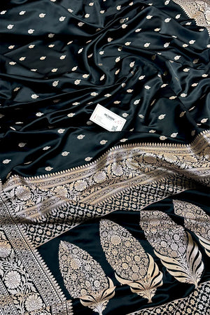 Black Zari Katan Silk Banarasi Saree
