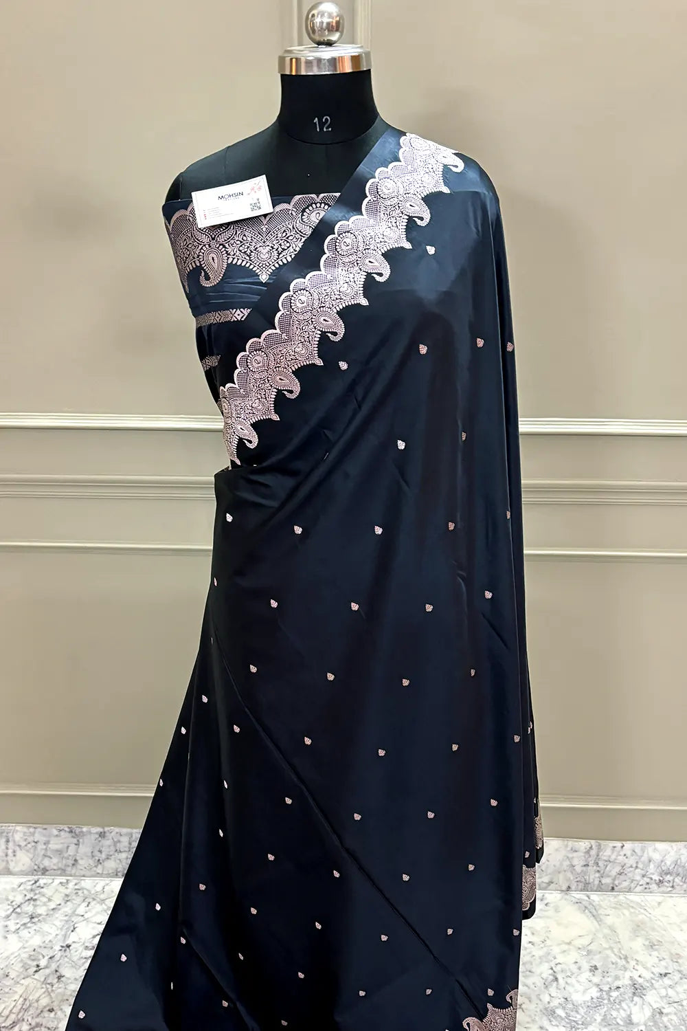Black Zari Katan Silk Banarasi Saree
