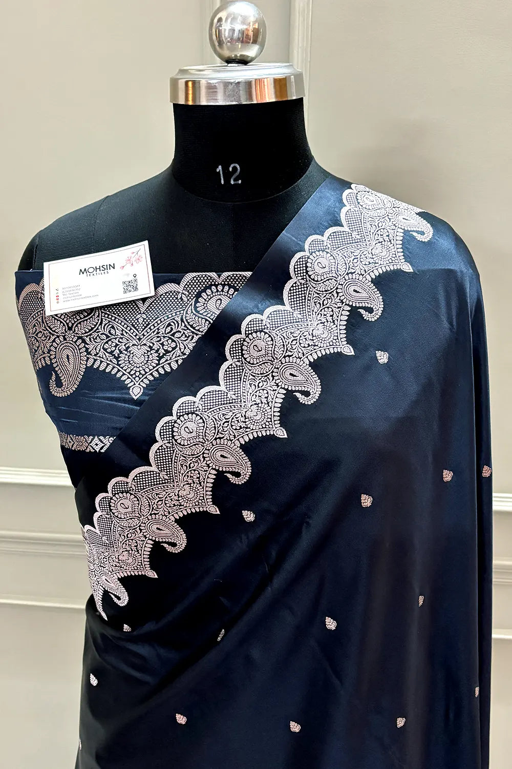 Black Zari Katan Silk Banarasi Saree