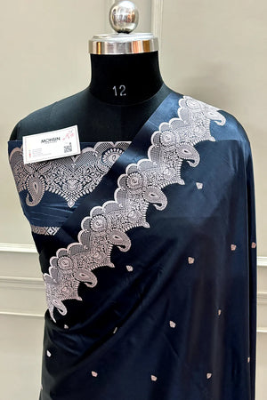 Black Zari Katan Silk Banarasi Saree