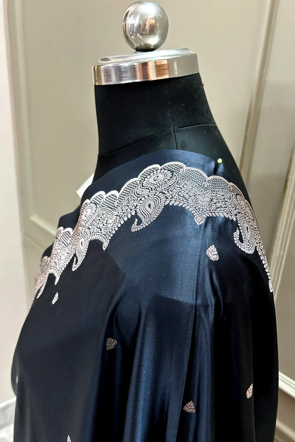 Black Zari Katan Silk Banarasi Saree