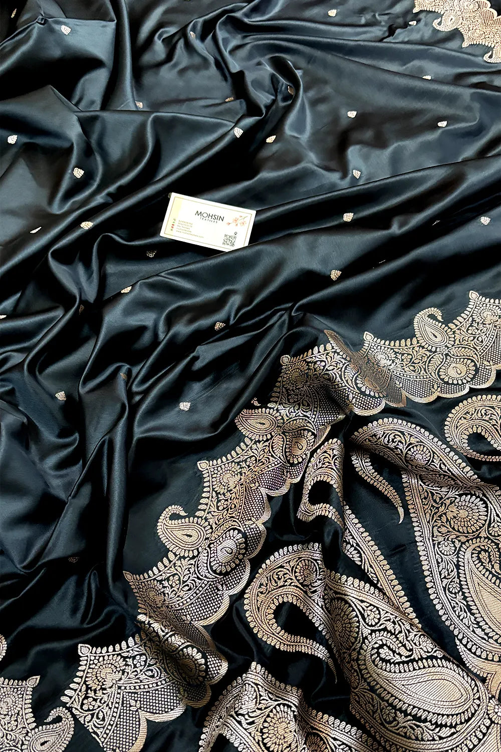 Black Zari Katan Silk Banarasi Saree