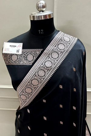 Black Zari Katan Silk Banarasi Saree
