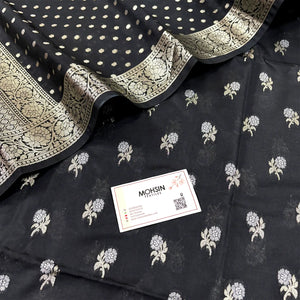 Black Zari Katan Silk Banarasi Suit