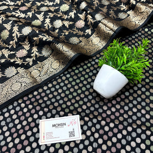 Black Zari Katan Silk Banarasi Suit