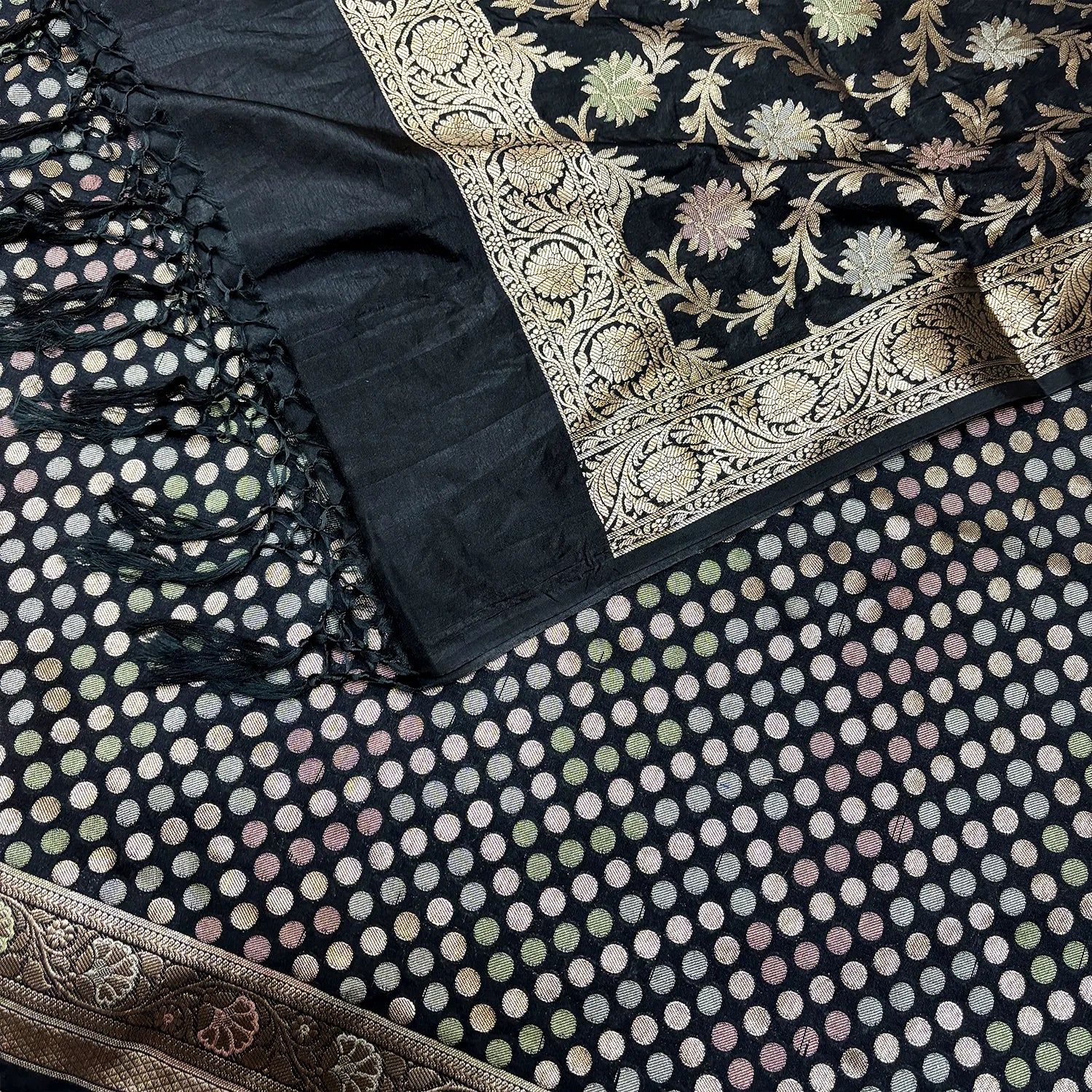 Black Zari Katan Silk Banarasi Suit