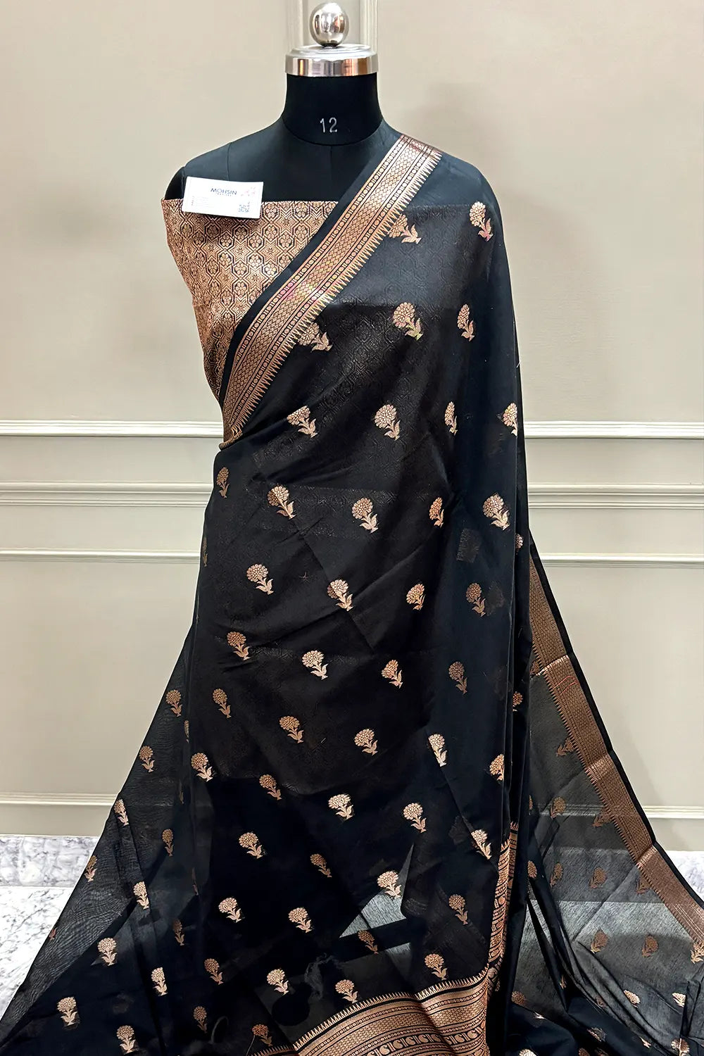 Black Zari Resham Banarasi Silk Saree