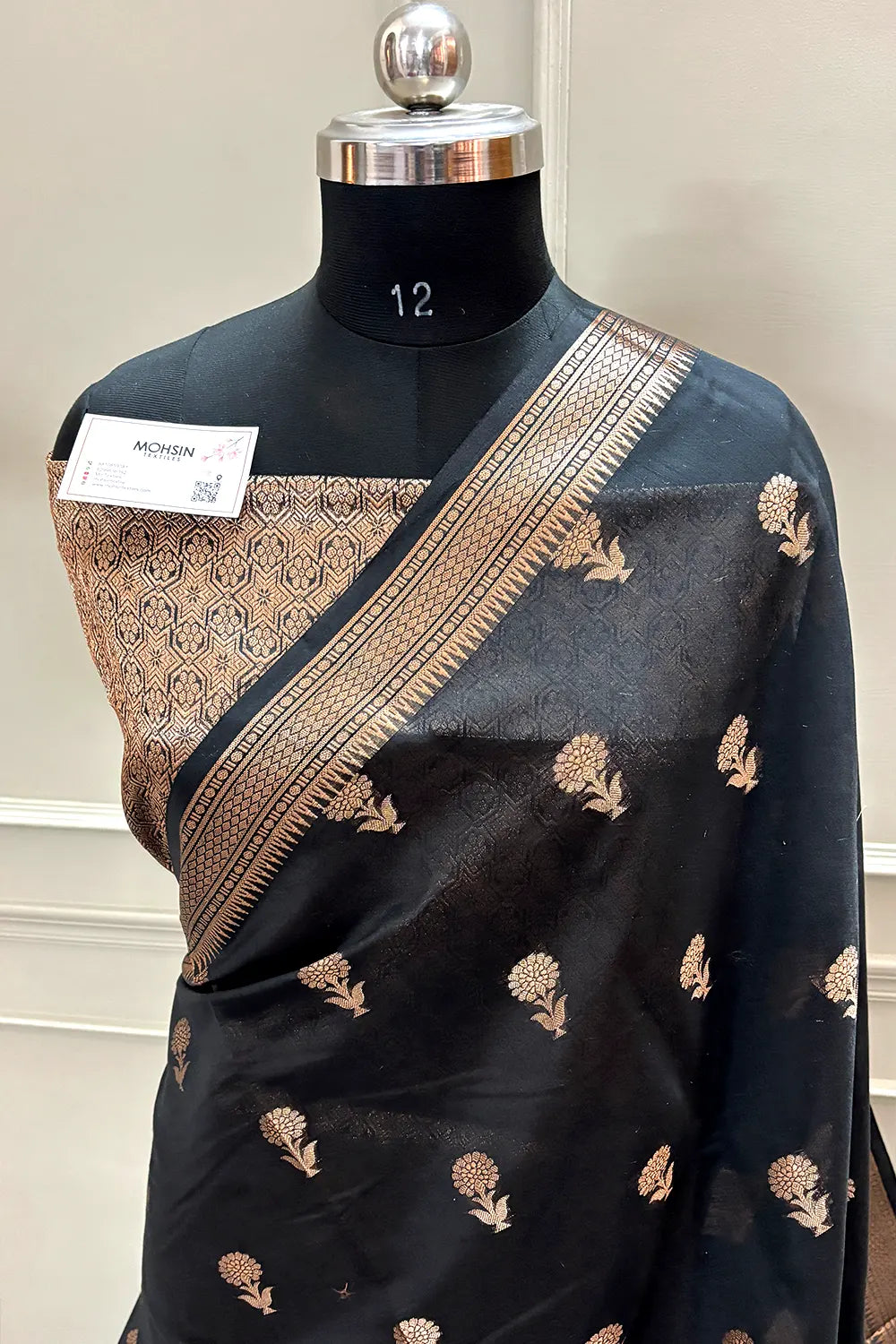 Black Zari Resham Banarasi Silk Saree