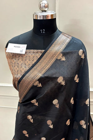 Black Zari Resham Banarasi Silk Saree