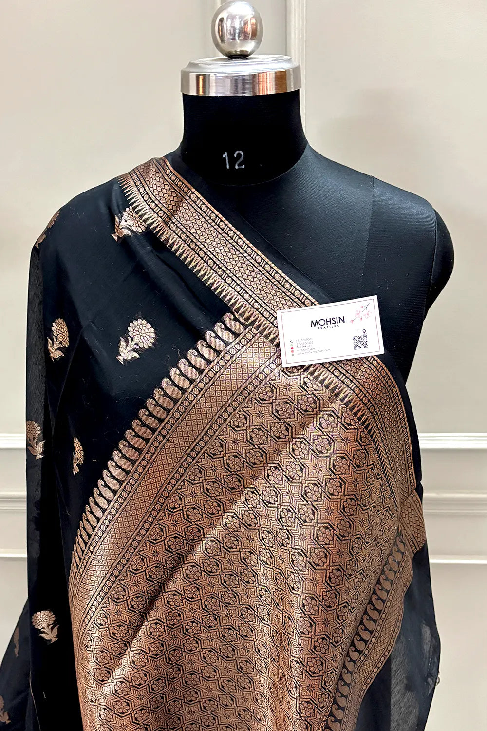 Black Zari Resham Banarasi Silk Saree