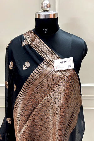 Black Zari Resham Banarasi Silk Saree