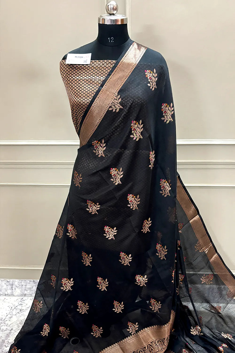 Black Zari Resham Banarasi Silk Saree