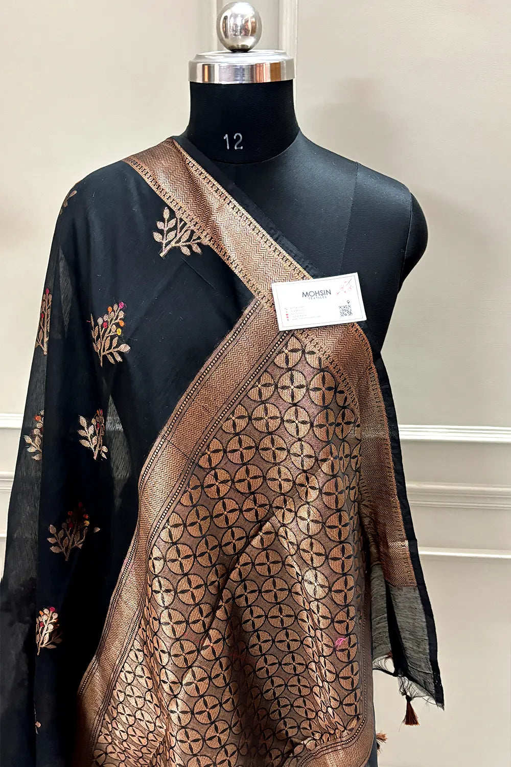 Black Zari Resham Banarasi Silk Saree