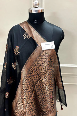 Black Zari Resham Banarasi Silk Saree