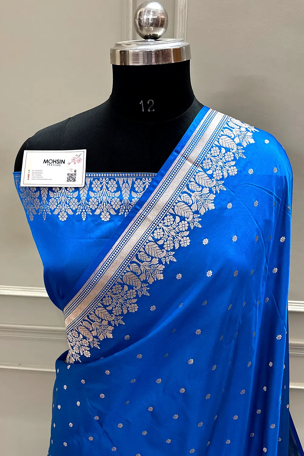 Blue Hawahawai Buti Katan Silk Banarasi Saree