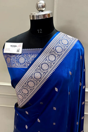 Blue Zari Katan Silk Banarasi Saree