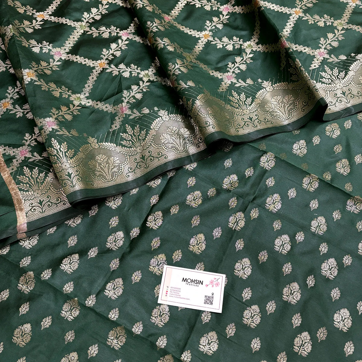 Bottle Green Nai Basti Banarasi Silk Suit