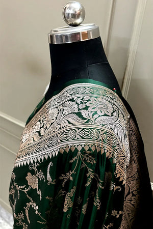 Yellow Suhani Jaal Katan Mashru Silk Banarasi Saree