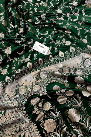 Yellow Suhani Jaal Katan Mashru Silk Banarasi Saree