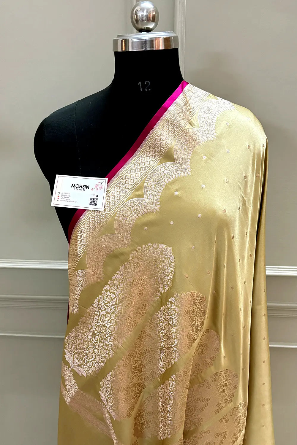 Champagne Gold Zari Katan Silk Banarasi Saree