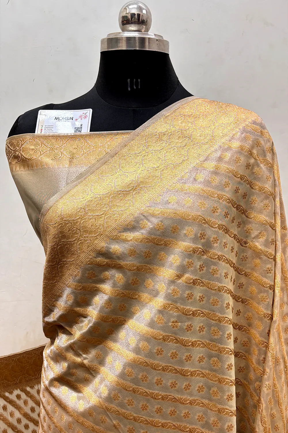 Cream Tissue Silk Banarasi Saree