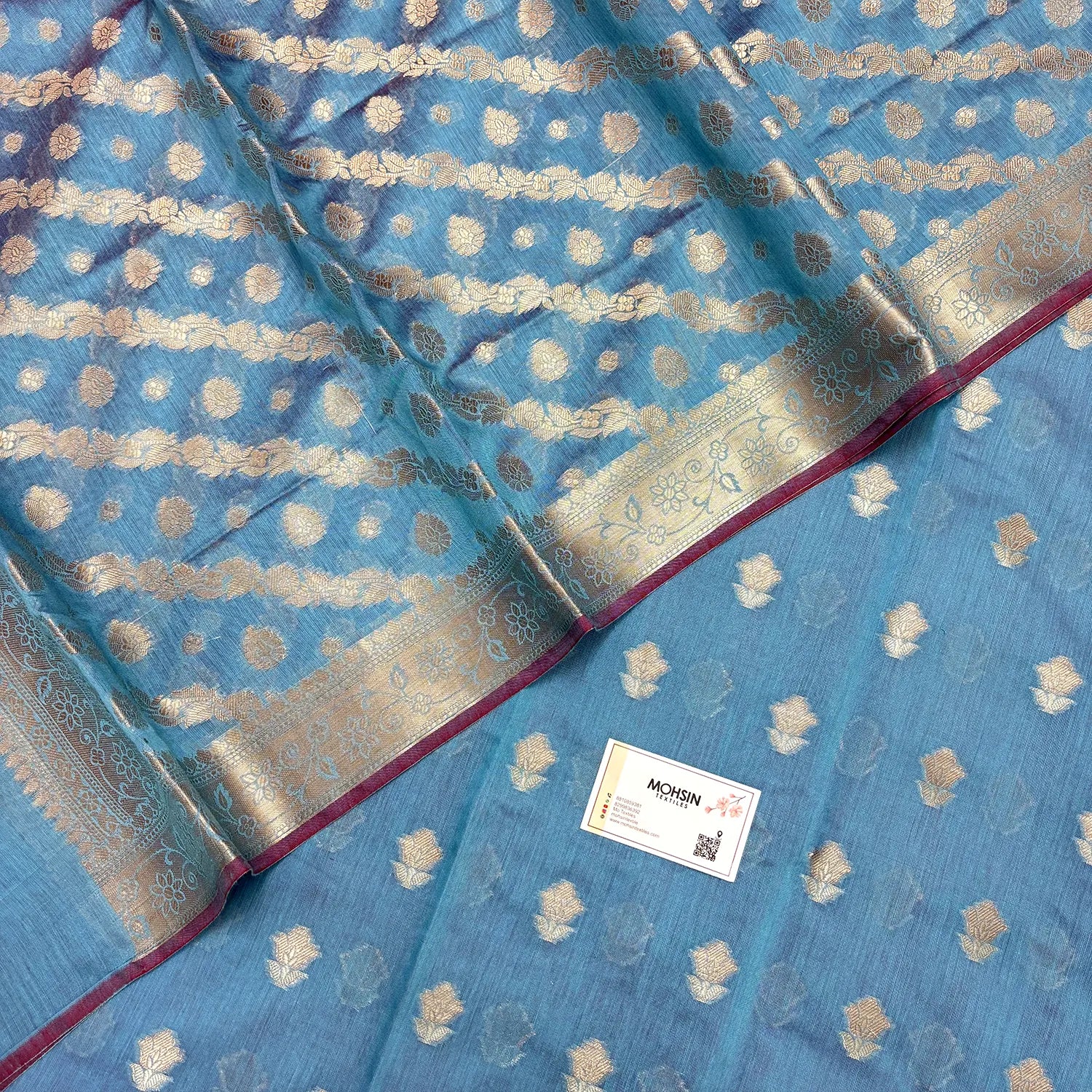 Dark Firozi Resham Banarasi Silk Suit