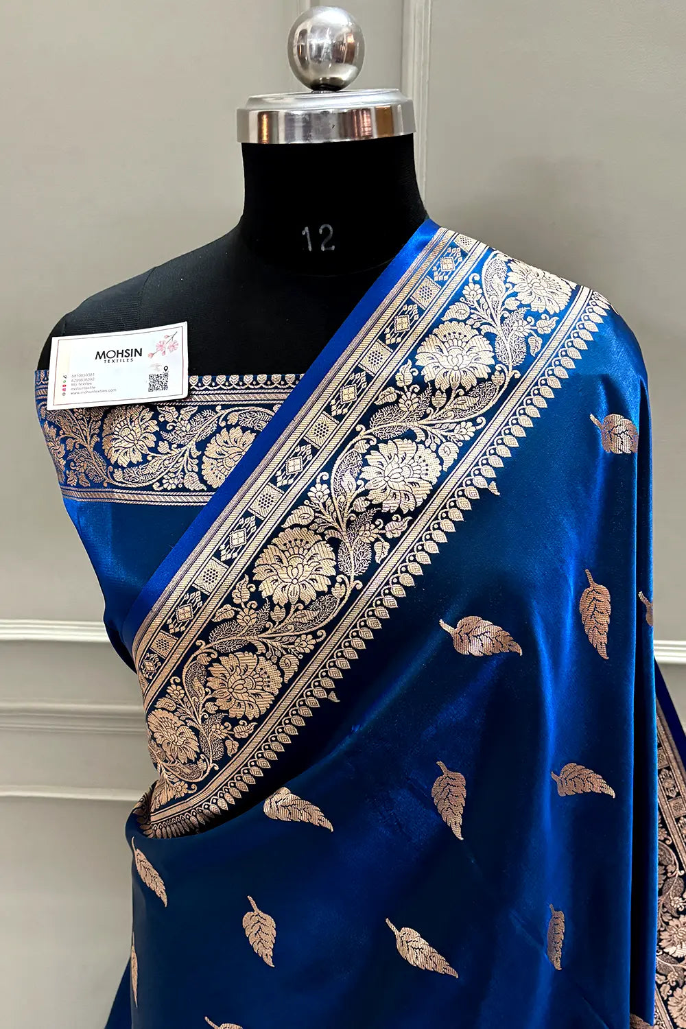 Dark Zari Satin Silk Banarasi Saree