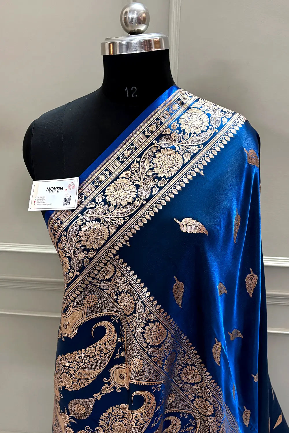 Dark Zari Satin Silk Banarasi Saree
