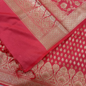 Dark Peach Kalli Buti Katan Silk Banarasi Suit