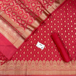 Dark Peach Kalli Patta Katan Silk Banarasi Suit