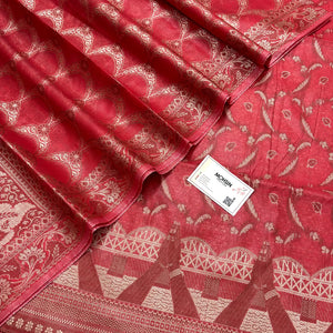 Dark Peach Namo Ghat Cotton Silk Banarasi Suit