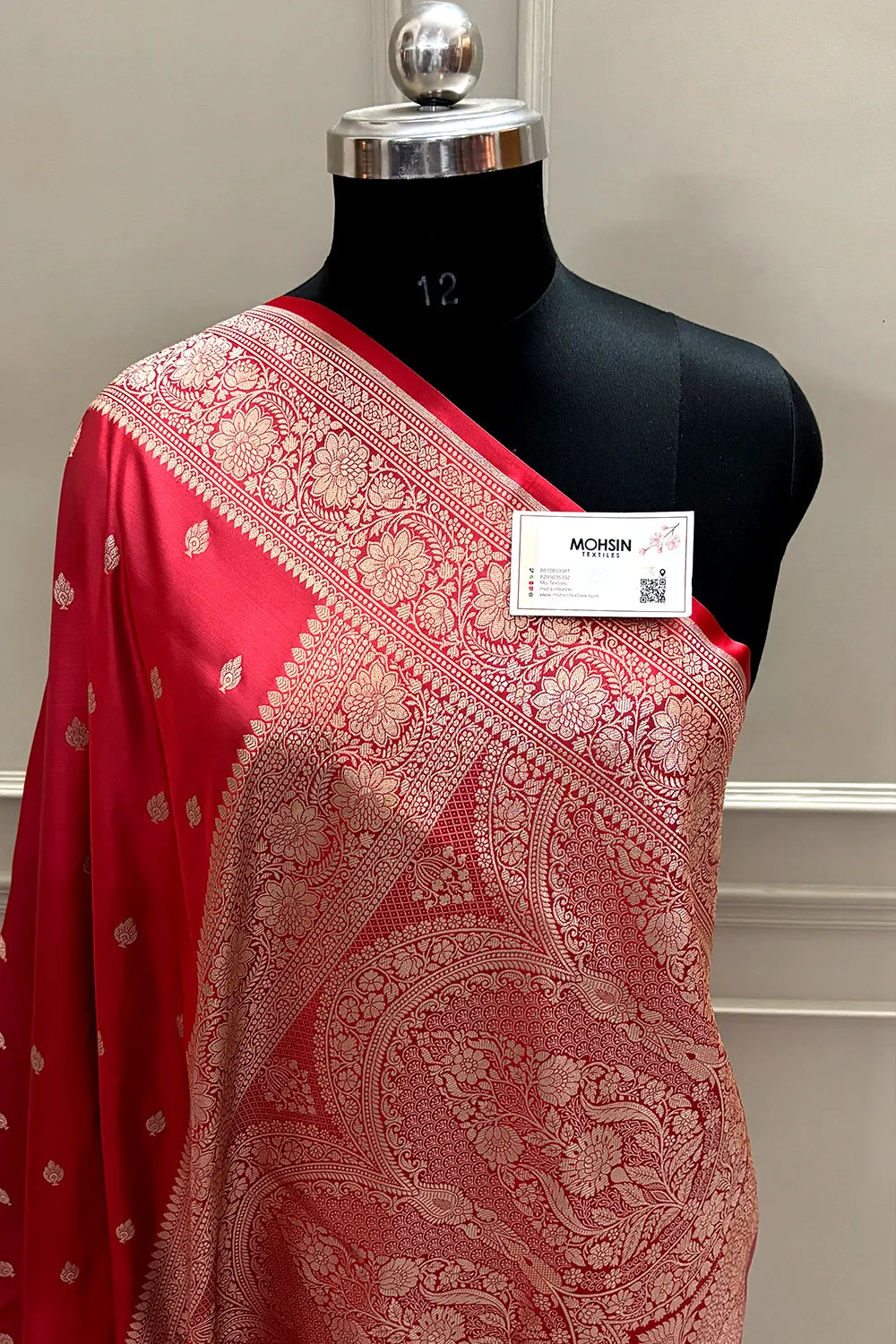 Dusty Peach Mario Patti Katan Mashru Silk Banarasi Saree