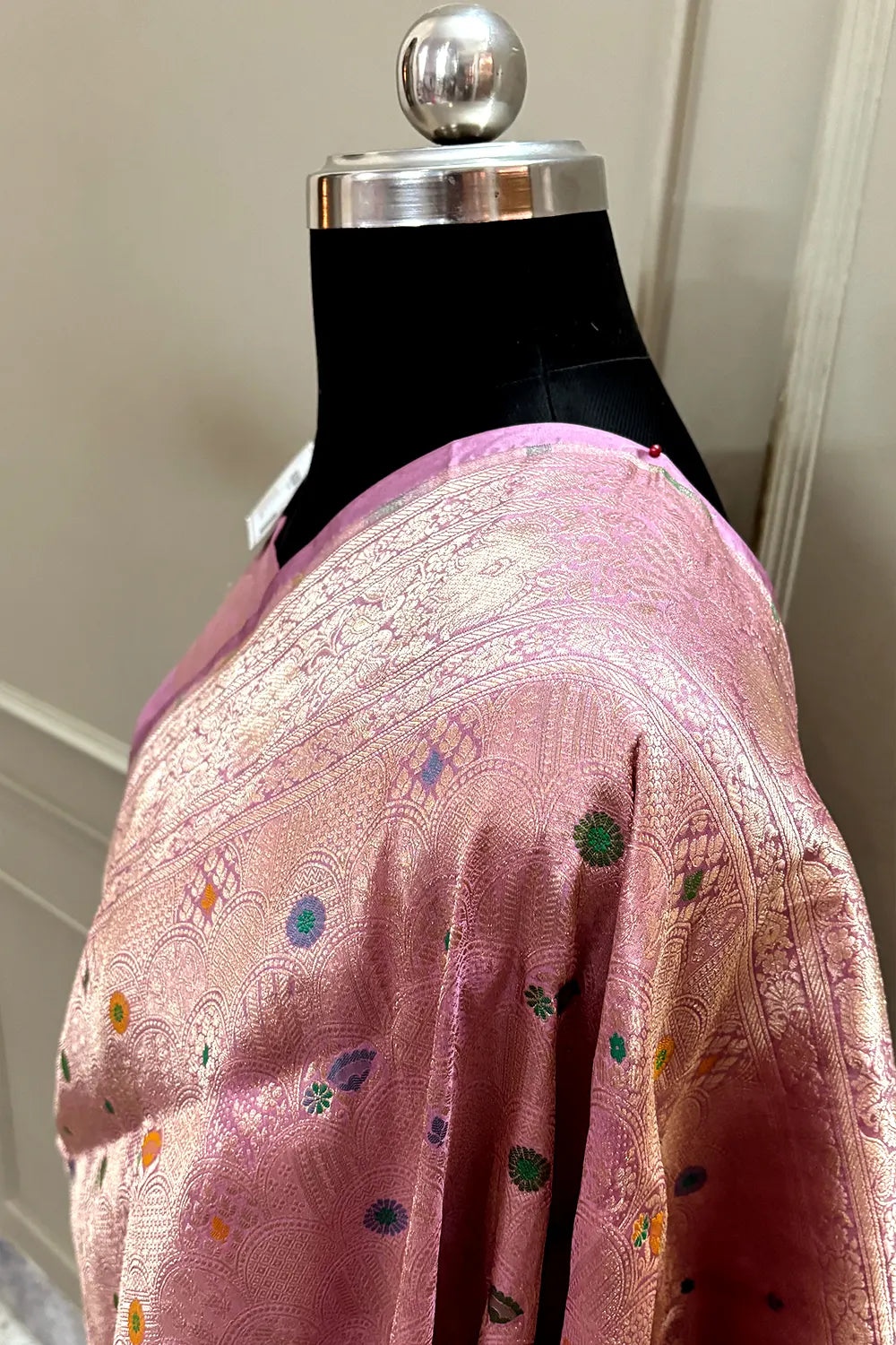 Dusty Pink Handloom Pure Katan Silk Banarasi Saree