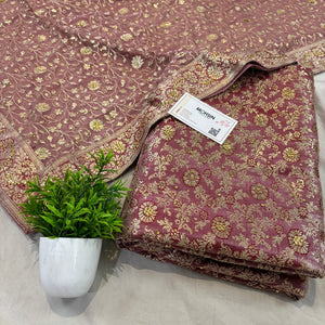 Dusty Pink Stone Work Kimkhab Silk Banarasi Gharara
