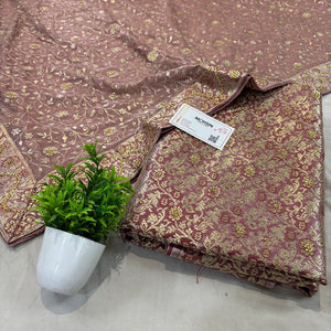 Dusty Pink Zari Kimkhab Silk Banarasi Gharara 