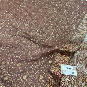 Dusty Pink Zari Kimkhab Silk Banarasi Gharara 