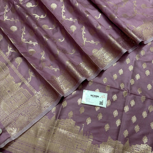 Dusty Purple Assi Ghat Mandir Semi Katan Silk Banarasi Suit