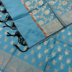 Firozi Chirag Buti Satin Silk Banarasi Suit 