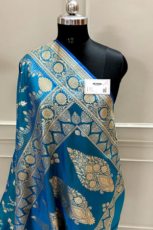 Firozi Floranza Katan Silk Banarasi Saree